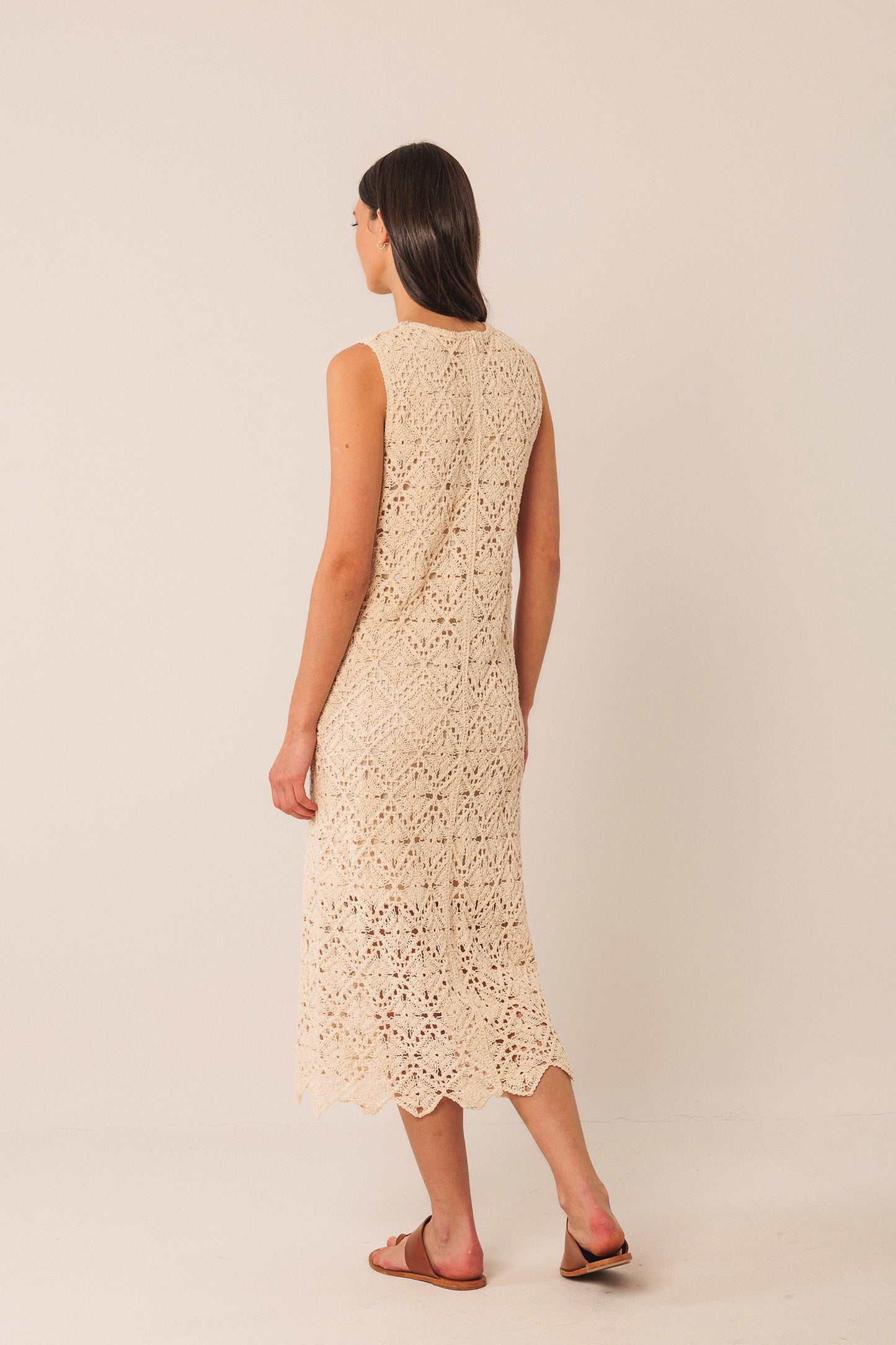 Indi & Cold Crochet Dress Ecru