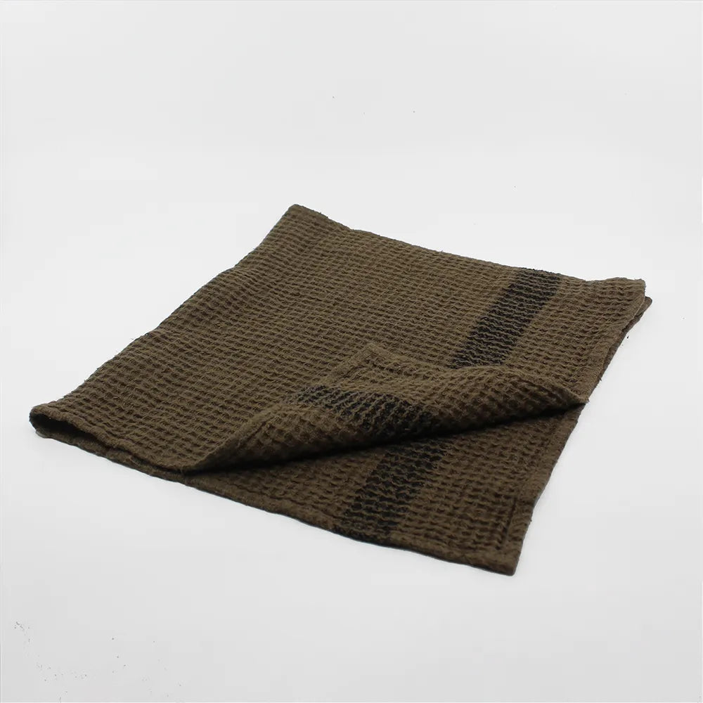 Waffle Chocolate Brown  Linen Guest Towel