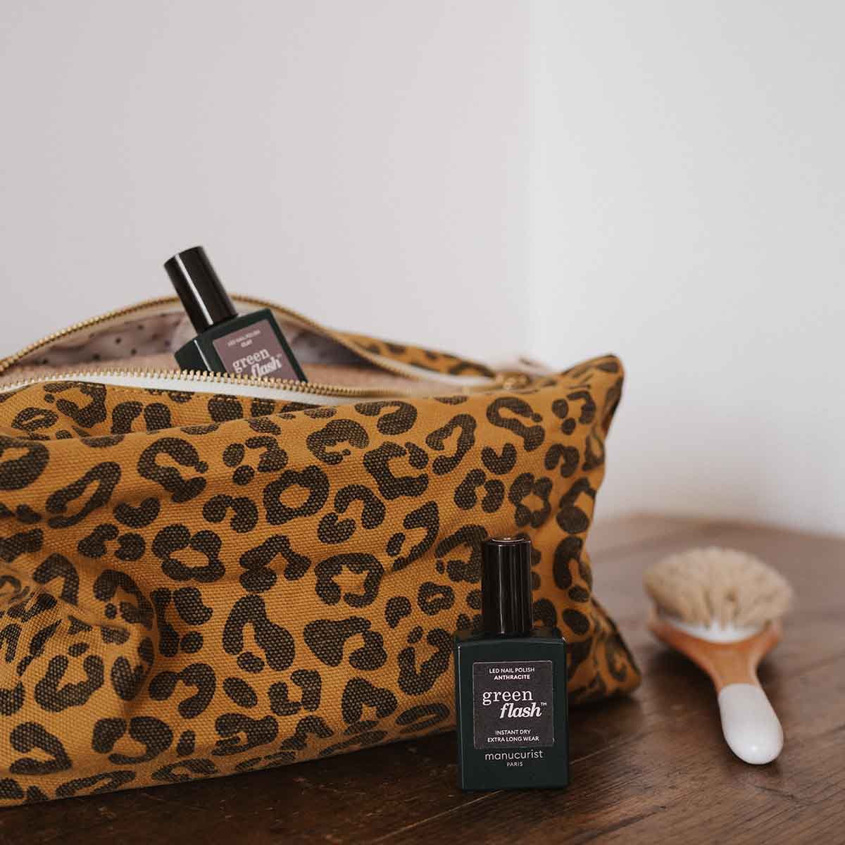 Leopard TOILETRY BAG CARAMEL