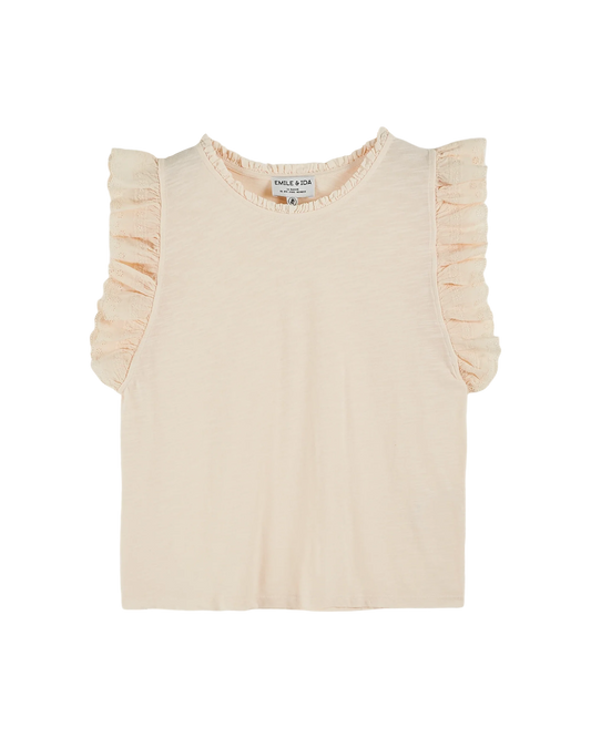 Cream english embroidery T-shirt Emile & Ida