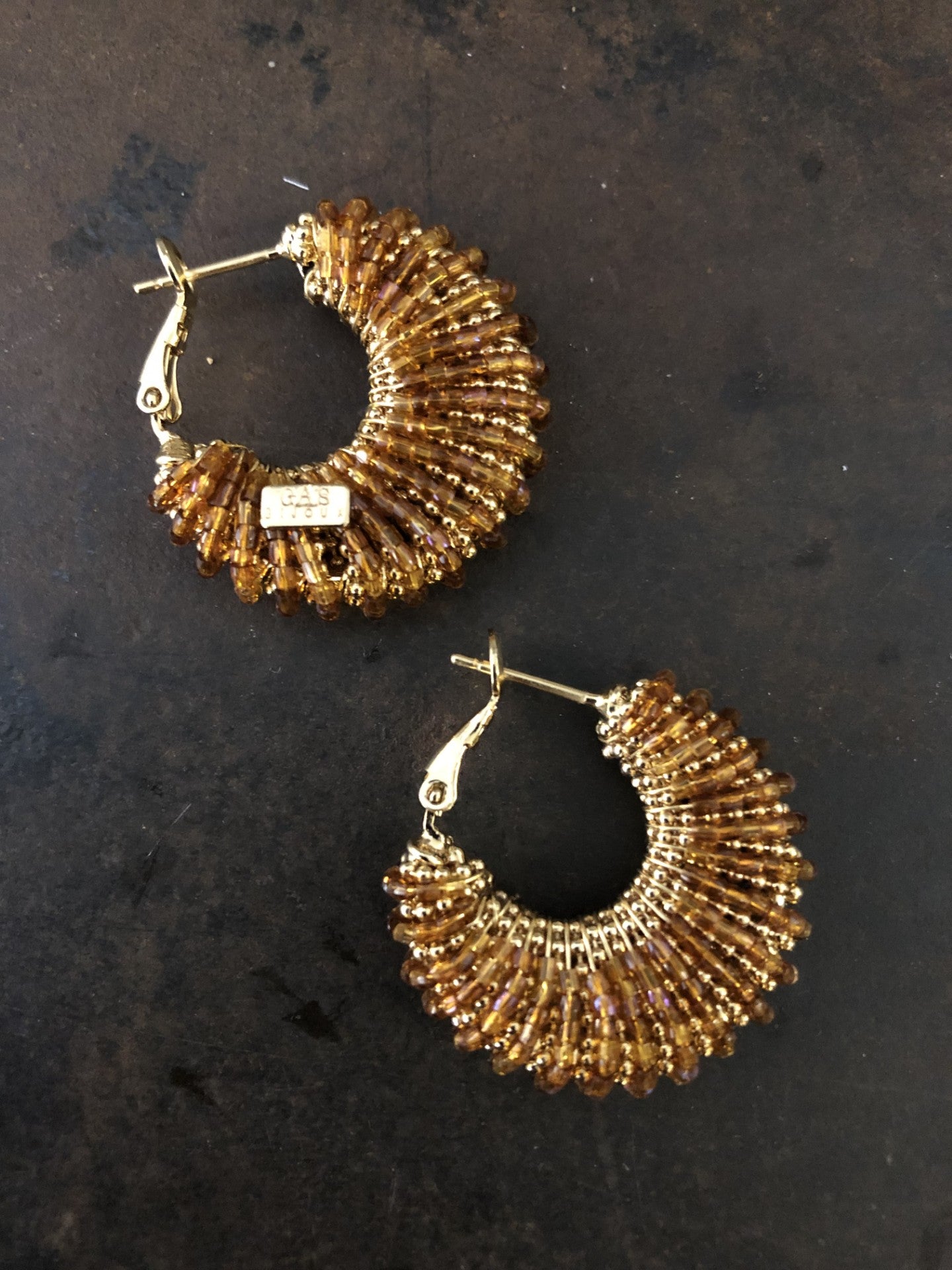 Gas Bijoux Earrings Izzia small Amber