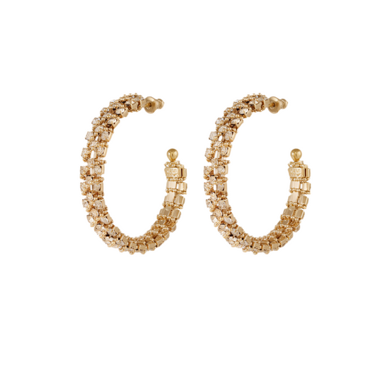 Gas Bijoux Izilda Strass Hoop Earrings