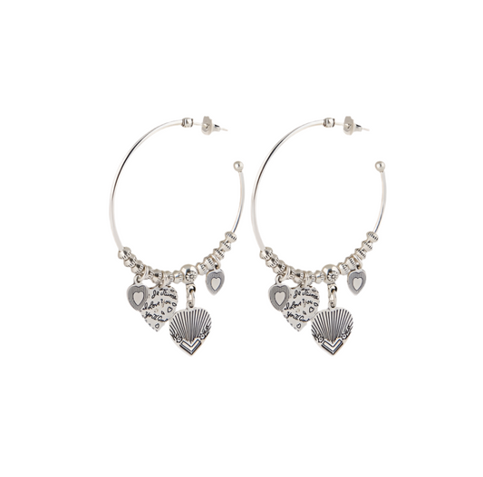 Gas Bijoux Mini Love Hoop Earrings Silver