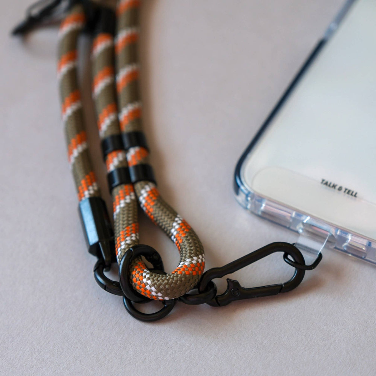 Khaki Orange Phone Strap
