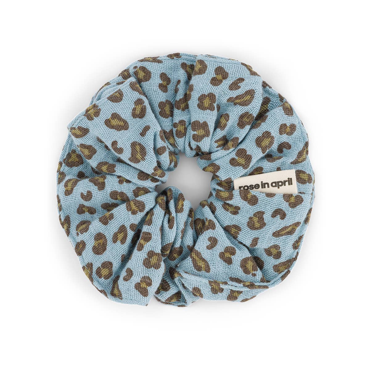 SCRUNCHIE MINI LEOPARD SKY BLUE