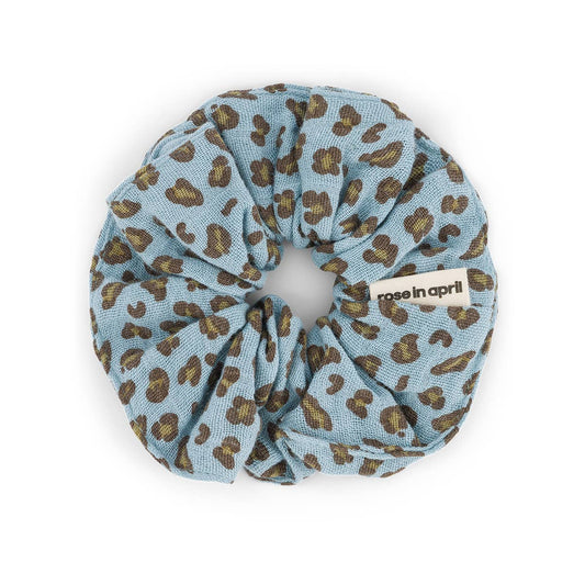 SCRUNCHIE MINI LEOPARD SKY BLUE