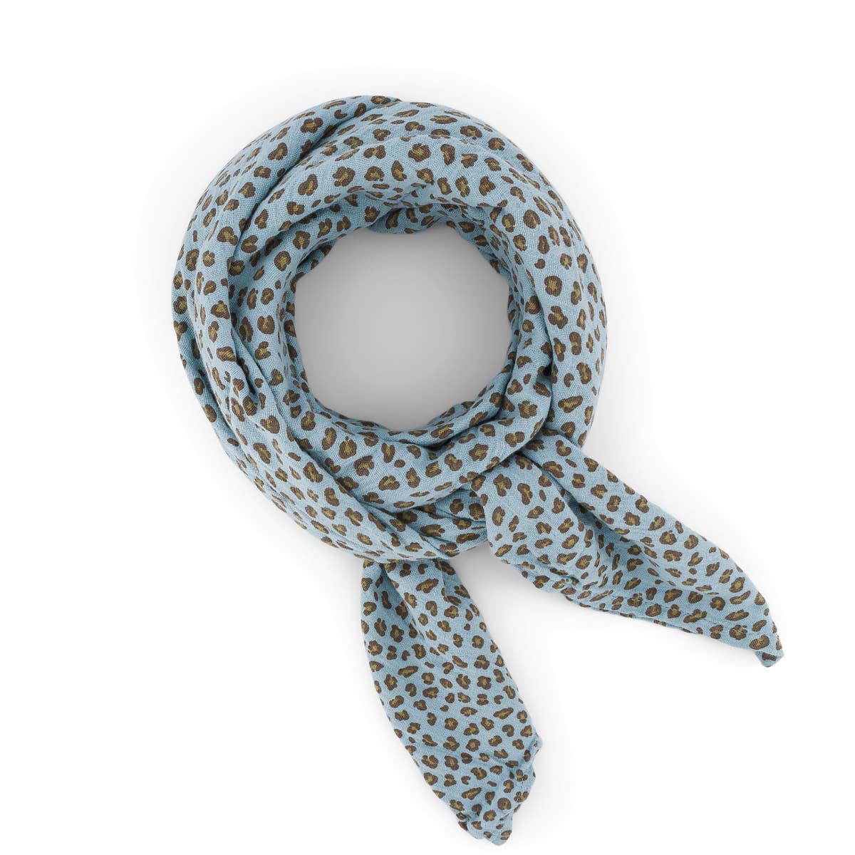Scarf/Swaddle Mini Leopard Sky Blue 110x110