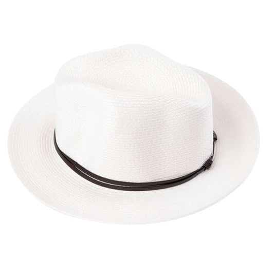 Borsalino hat leather strap White
