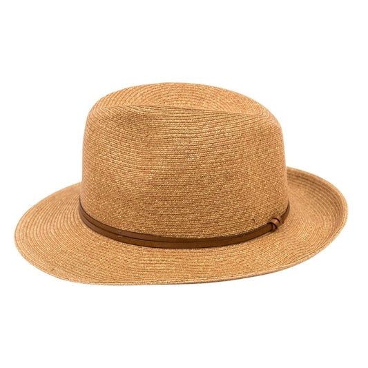 Borsalino hat leather strap Havane