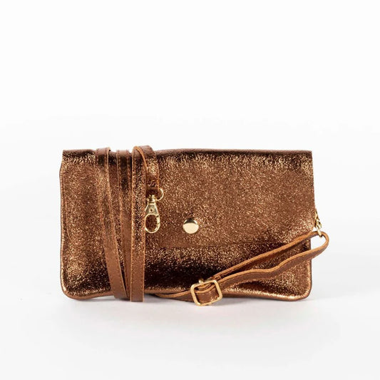 MAISON FANLI Metallic Flat Pochette Bronze