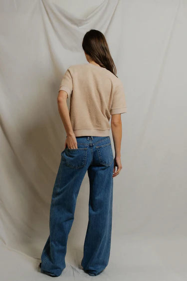 PWT Kennedy Fleece Short Sleeve Top Driftwood
