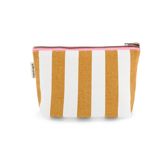 Pouch Large Stripes Ecru/Caramel