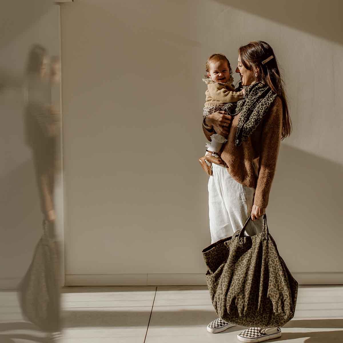 Leopard TOTE BAG OLIVE