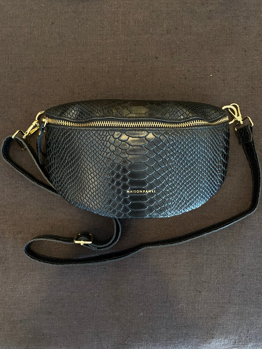 MAISON FANLI Bum Bag Python Black