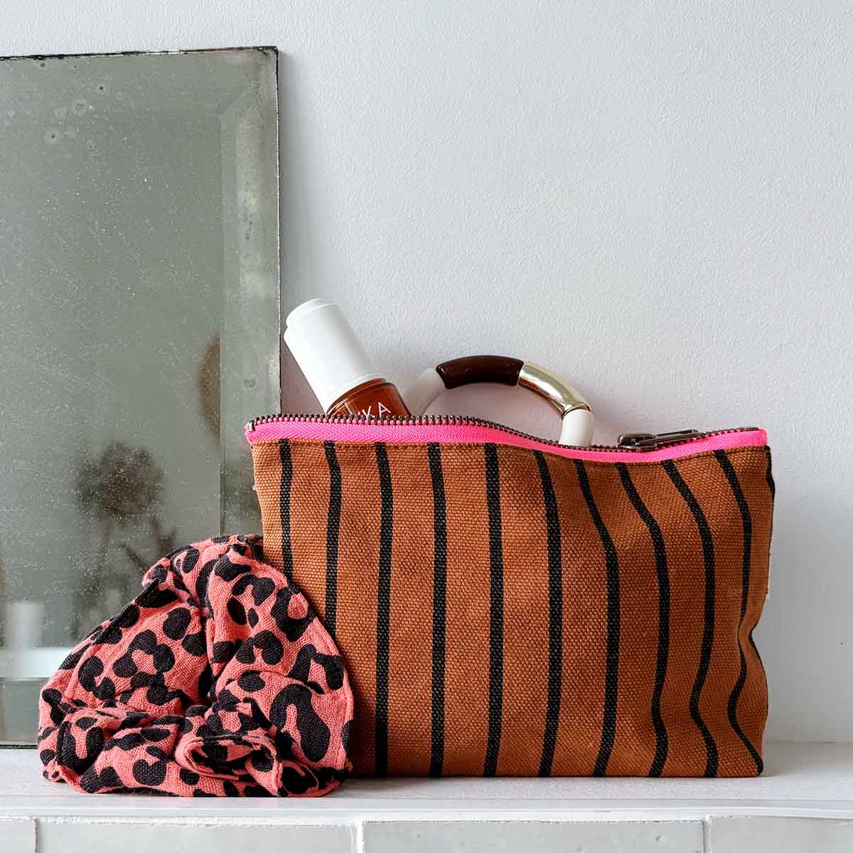 Pouch Tennis Stripes Ginger/Black