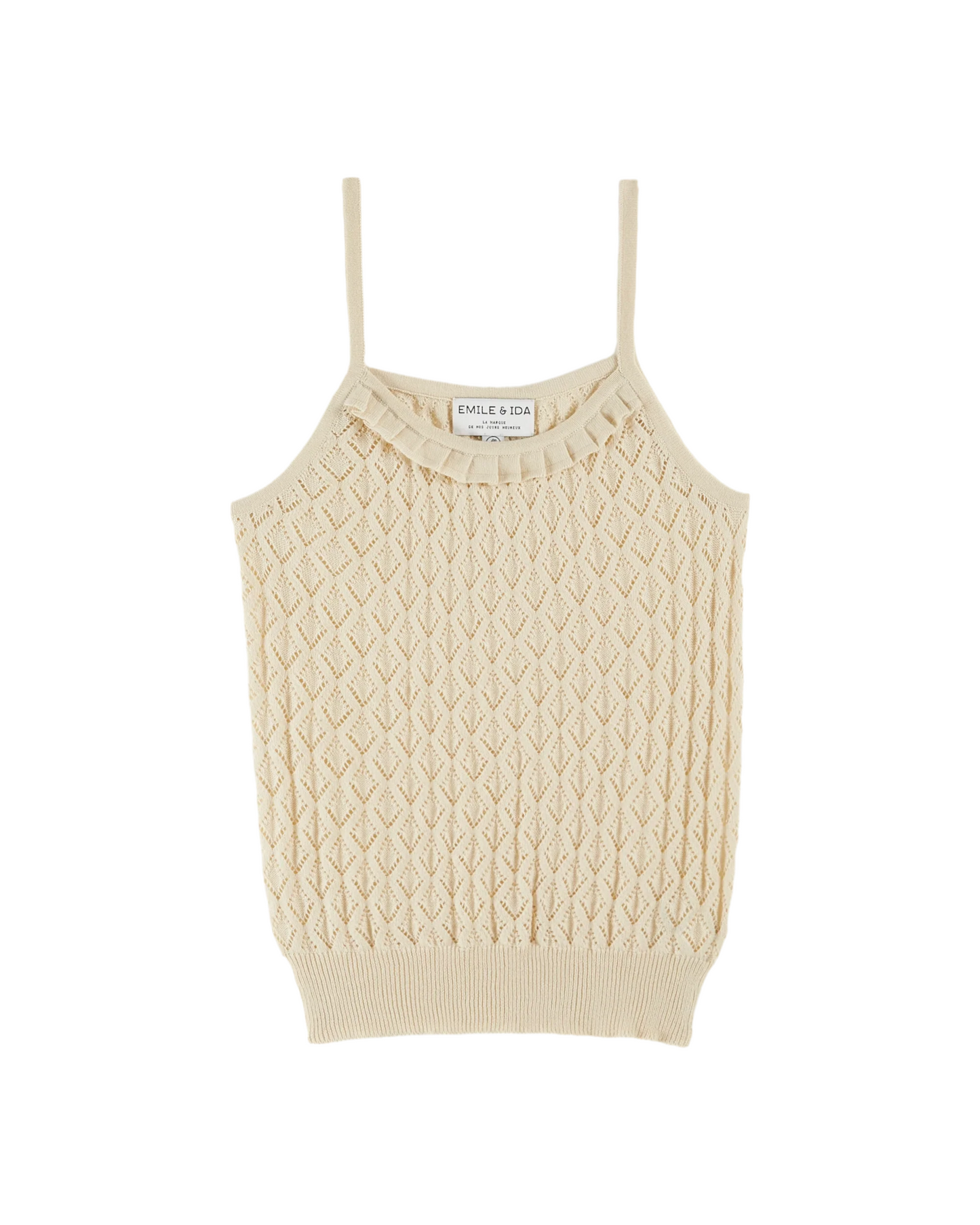 Ecru openwork strapless top Emile & Ida