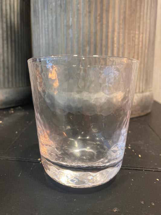 Glasses tumbler hammered clear glass sold single