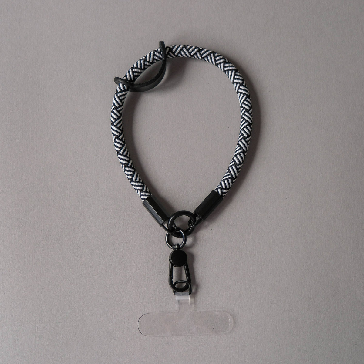 Black White Wrist Phone Strap
