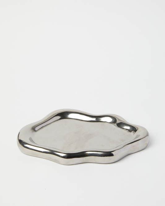 Ceramic Display Plate - Silver