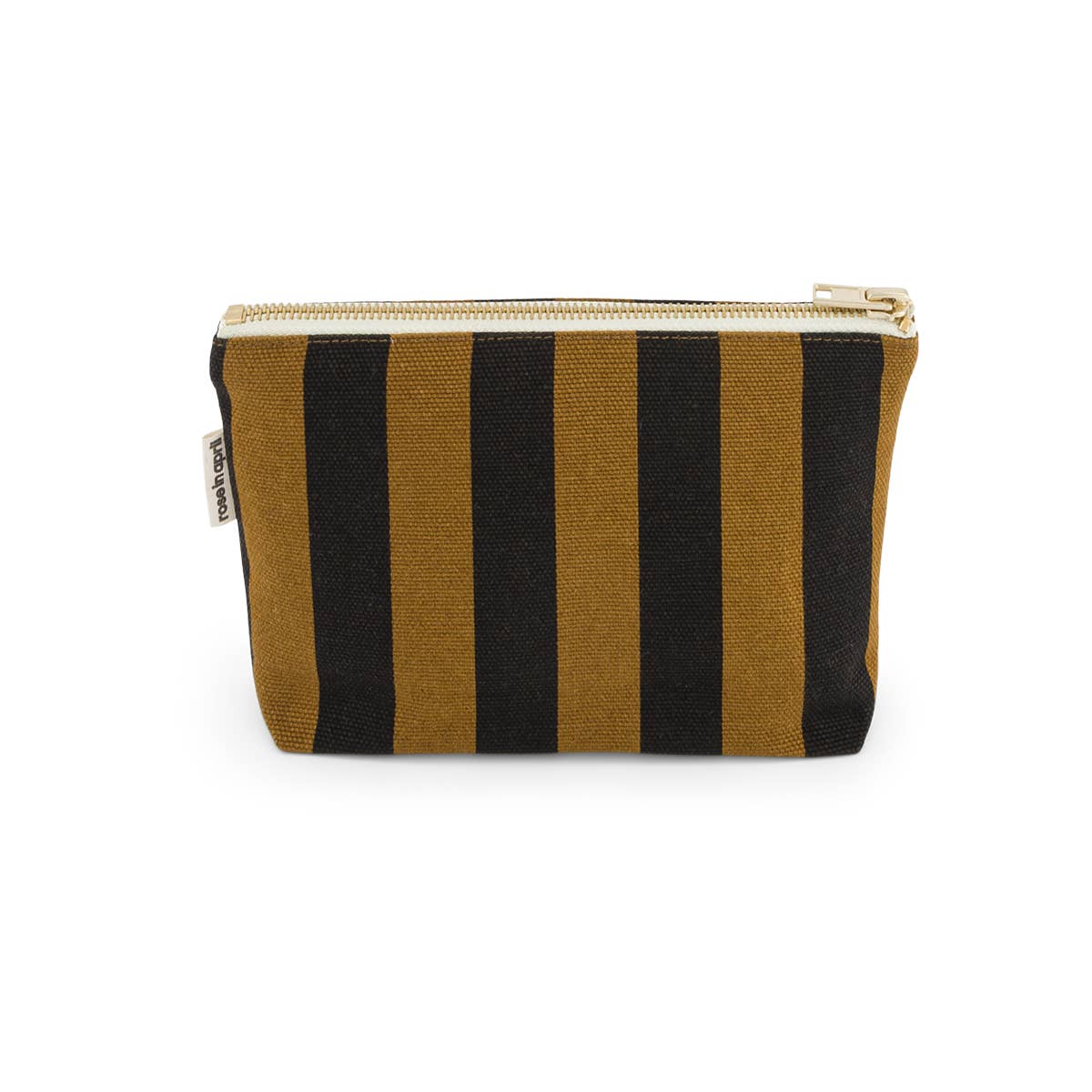 Pouch Large Stripes Cumin/Black