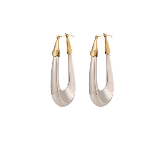 Gas Bijoux Earrings Ecume Large Silver/Gold