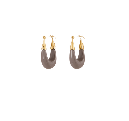 Gas Bijoux Earrings Ecume Small Grey
