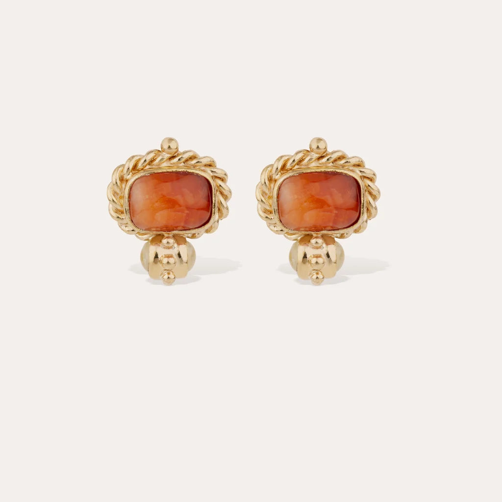 Gas Bijoux Earrings Amarante Carnelian