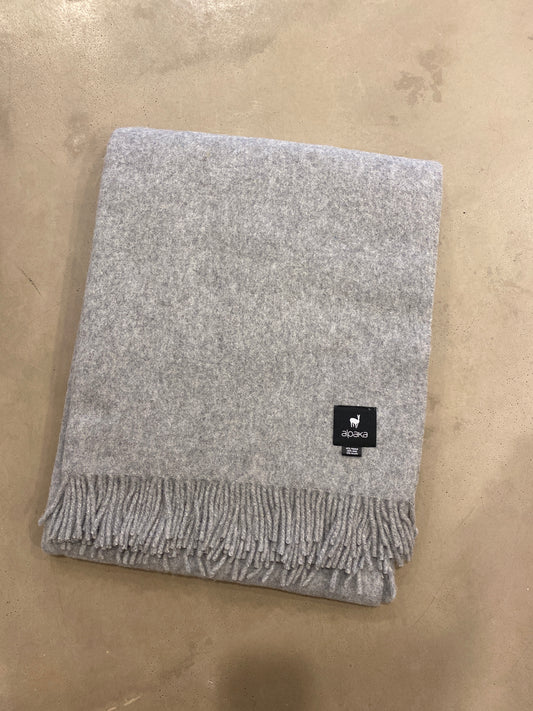 Alpaca Throw Rug Light Grey