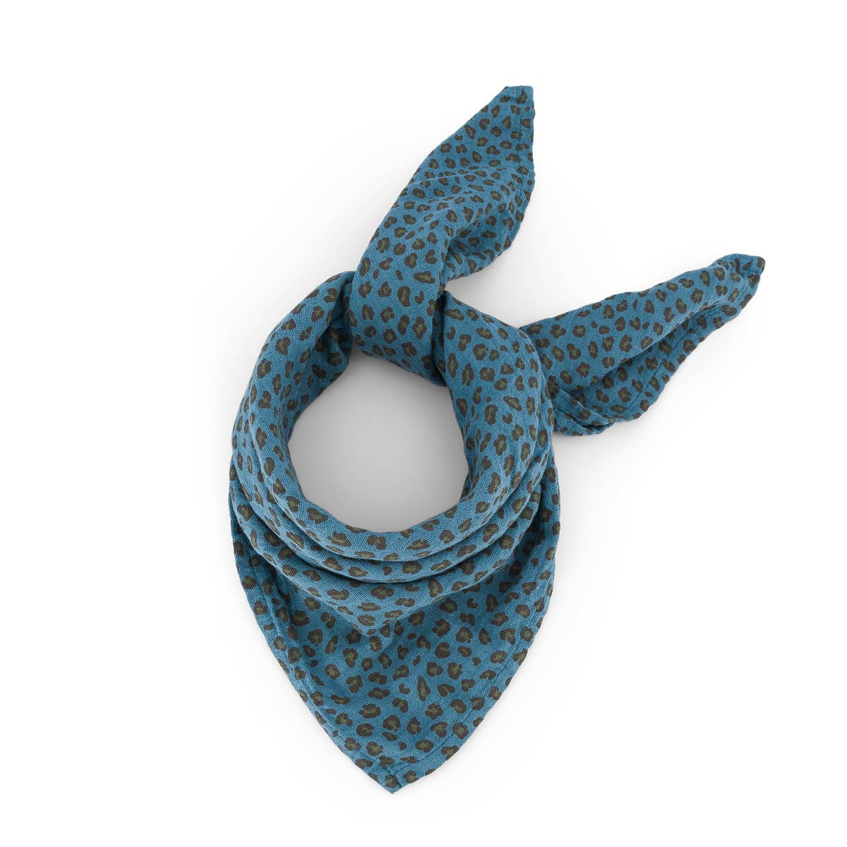 Scarf/Swaddle Leopard Denim Blue 110x110