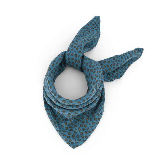 Scarf/Swaddle Leopard Denim Blue 110x110