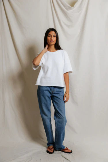 PWT Ezra Short Sleeve Sweatshirt White