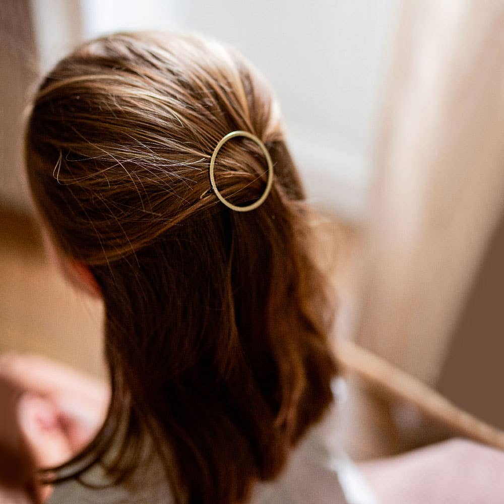 Round Hair Clip Gold