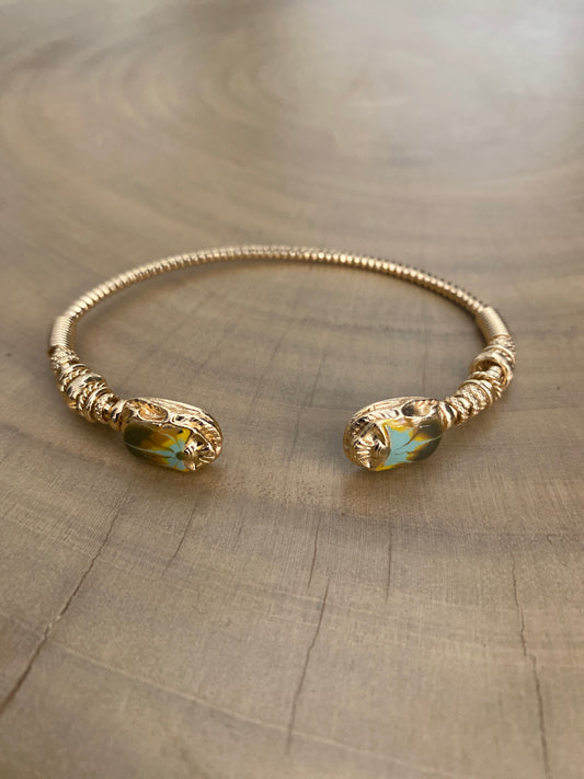 Gas Bijoux Bracelet Duality Torsca Enameled Khaki