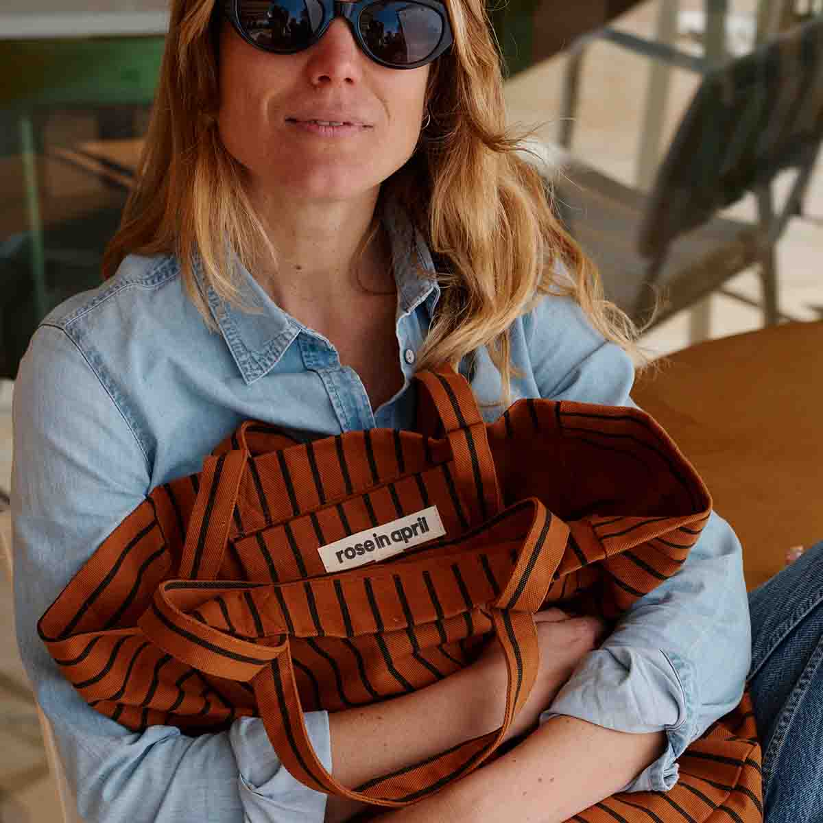 Tote Bag Tennis Stripes Ginger/Black