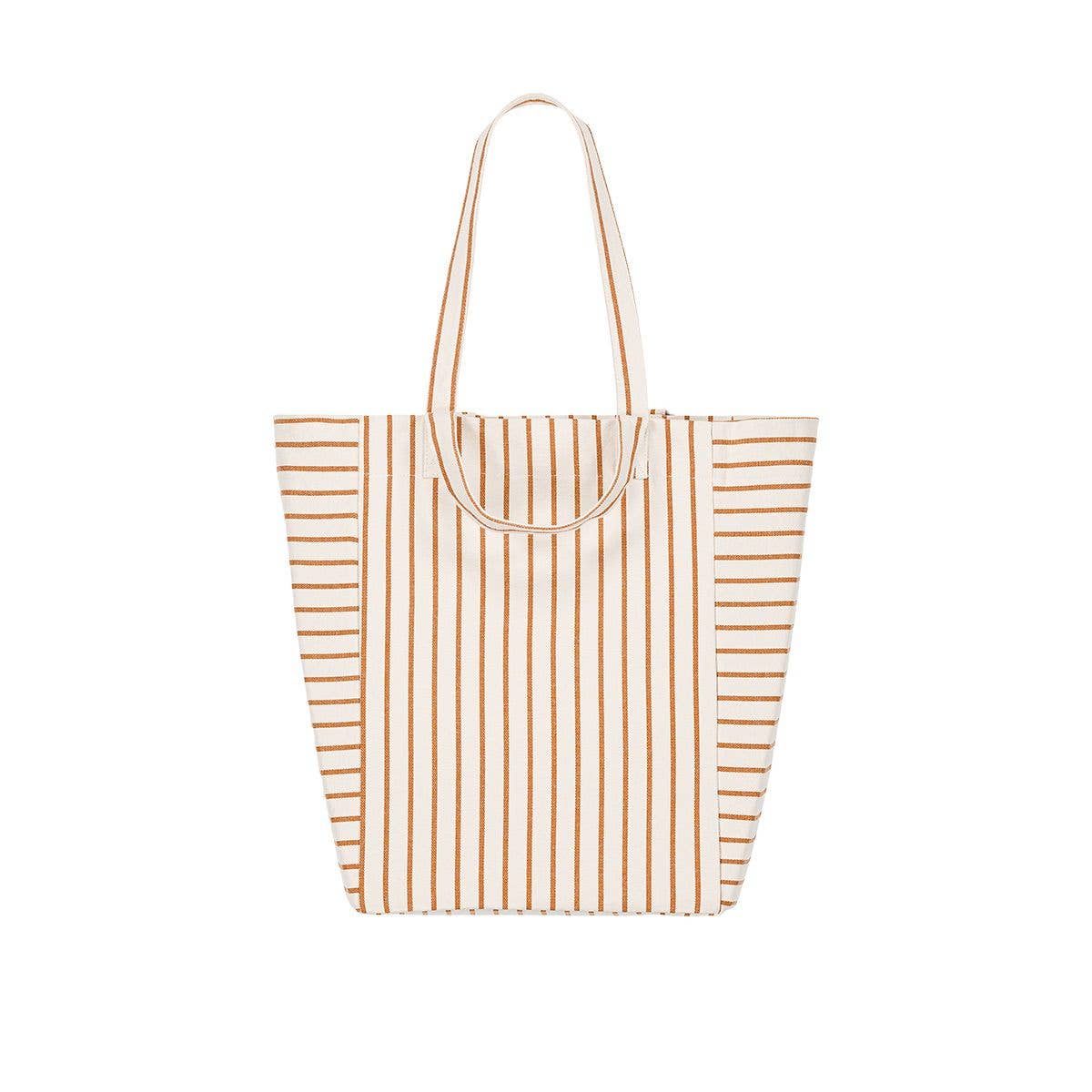 Tote Bag Tennis Stripes Greige/Pecan
