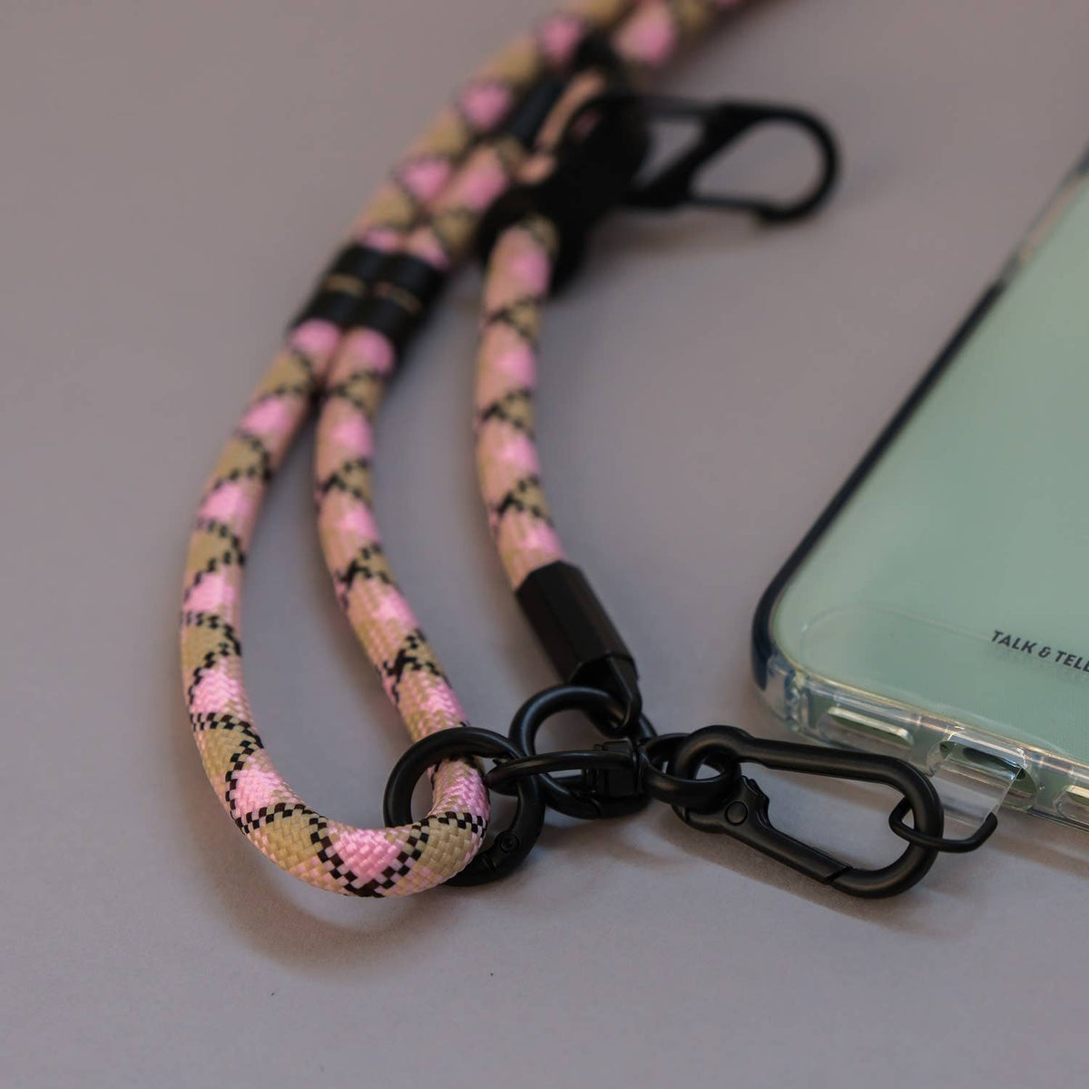 Beige Pink Phone Strap
