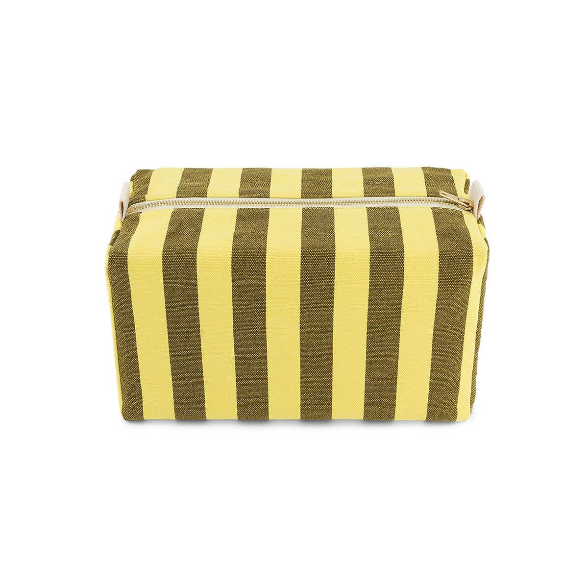 Toiletry Bag Lemon/Olive Stripes