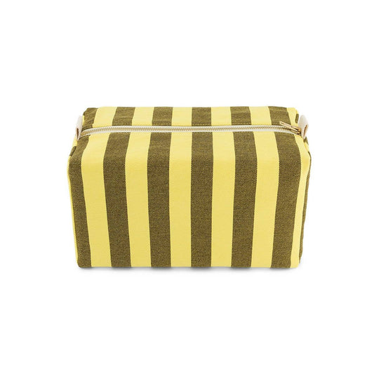 Toiletry Bag Lemon/Olive Stripes
