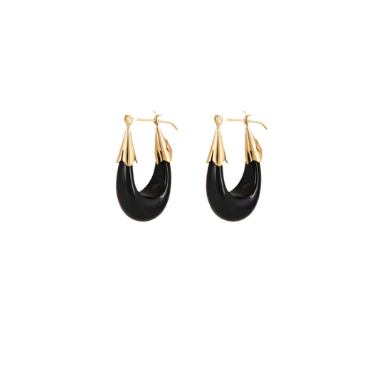 Gas Bijoux Earrings Ecume Black