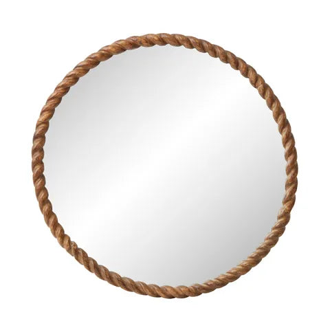 CTC Lawson Wood Round Mirror 80cm Walnut