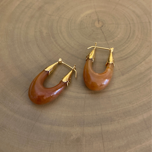 Gas Bijoux Earrings Ecume Small Caramel