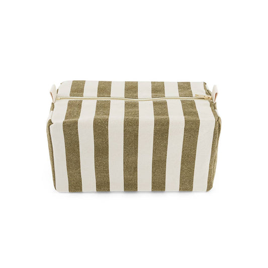 Toiletry Bag Olive/Beige Stripes