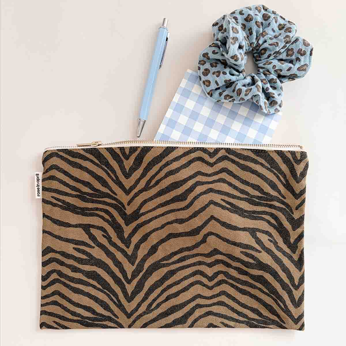 SCRUNCHIE MINI LEOPARD SKY BLUE