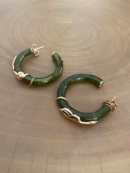 Gas Bijoux Earrings Cobra Green