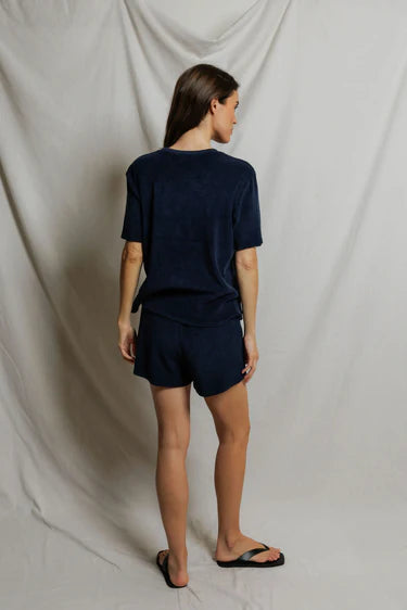 PWT Donna Loop Terry Crew Tee Navy