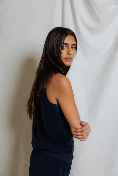 PWT Esther Loop Terry Tank Navy