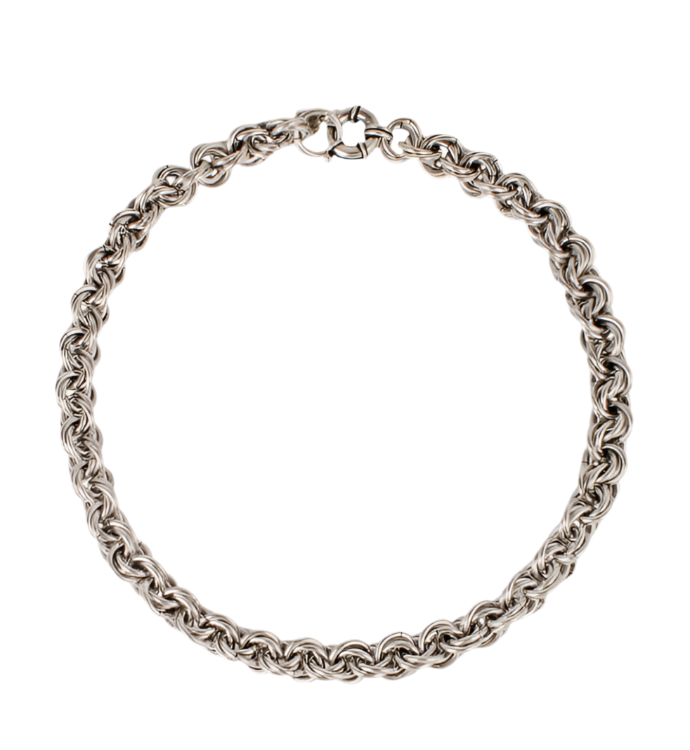 Gas Bijoux Maille Rond Entrecroise Necklace Silver