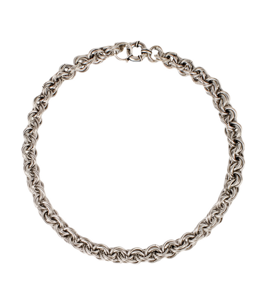Gas Bijoux Maille Rond Entrecroise Necklace Silver