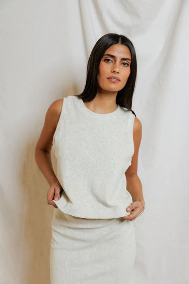 PWT Esther Loop Terry Tank Oatmeal