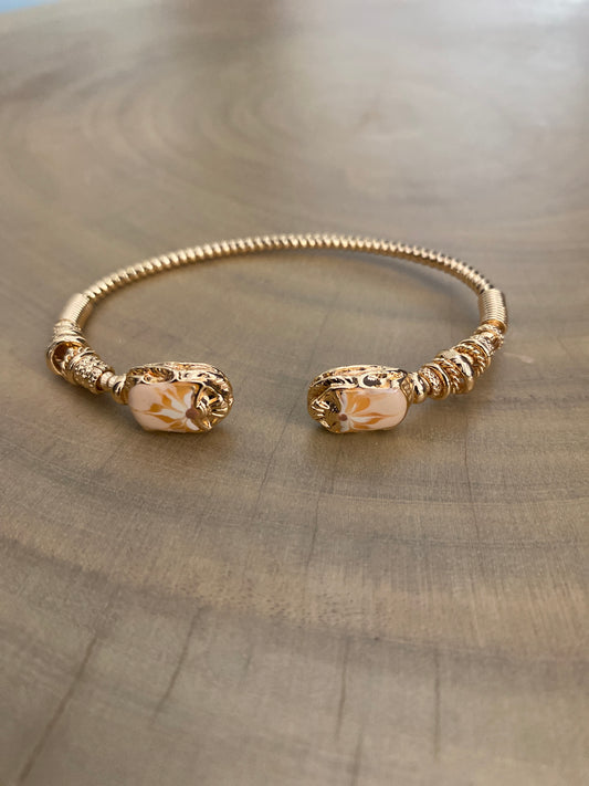 Gas Bijoux Bracelet Duality Torsca Enameled Beige